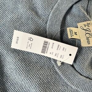 J Crew Blue Waffle Knit Crew Neck